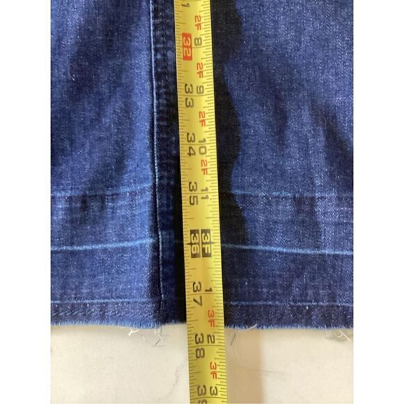 J. Jill Denim Lace Up Dress Sz L Stretch Raw Hem Pockets - Picture 8 of 9